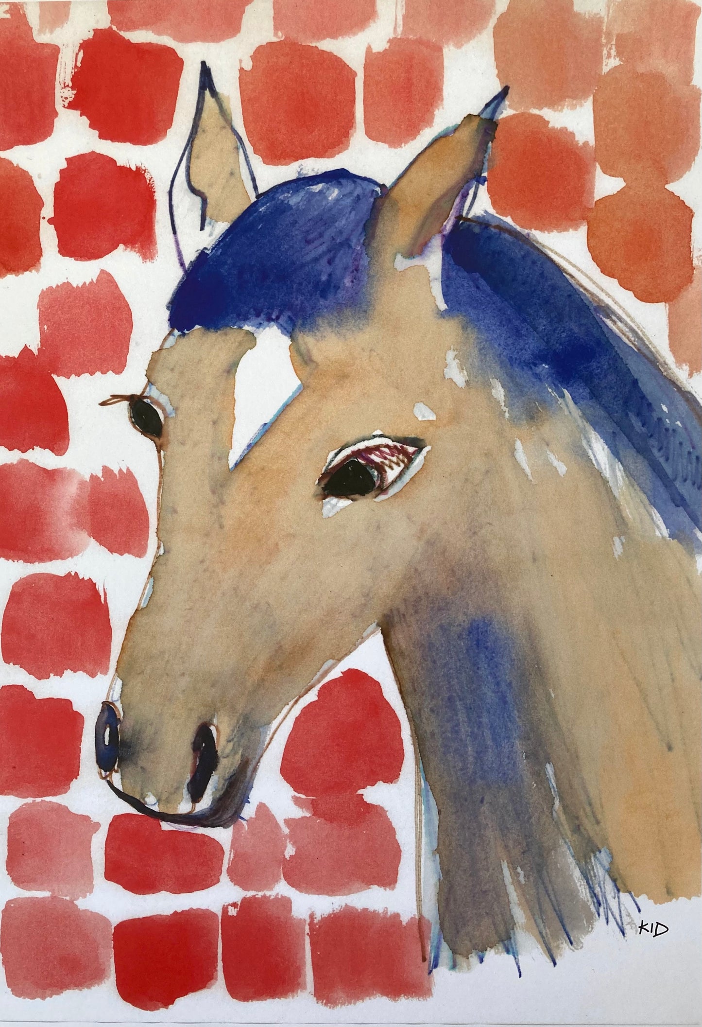 Titel "Horse checked" on print